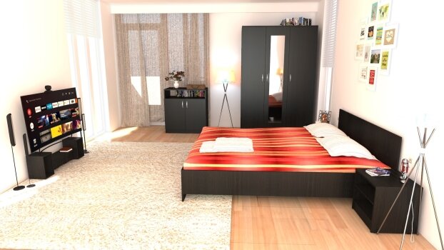 Dormitor Soft Wenge cu pat 140x200 cm